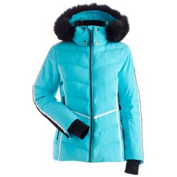NILS Courchevel Jacket with Faux Fur Hood Fur Women's in Aqua